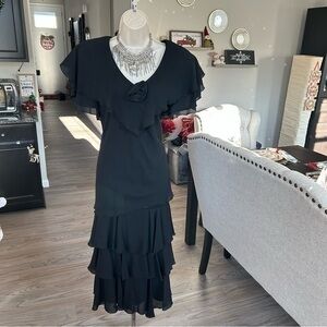 💋Patra ruffle frill black dress 👗 12